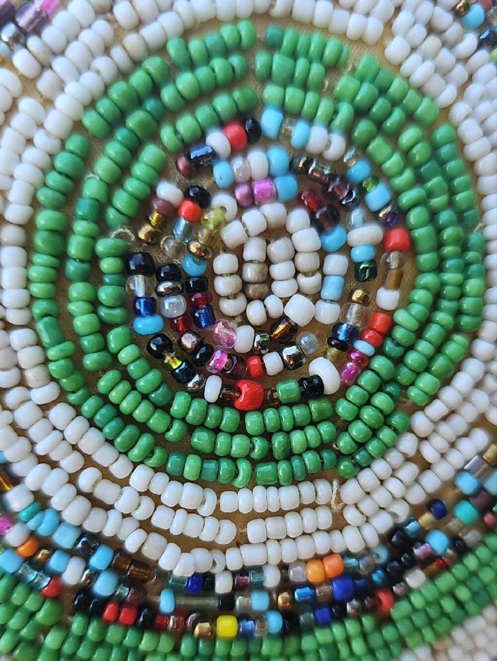 Hand-Beaded Green Multi-Color Wallet - Picture 6 of 6